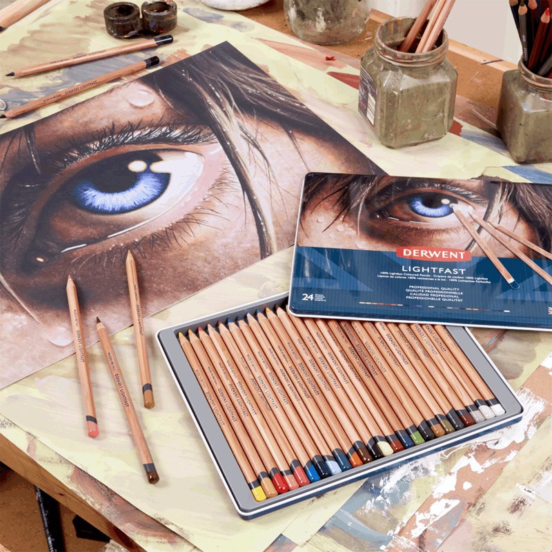 Set 24 creioane colorate Lightfast Derwent