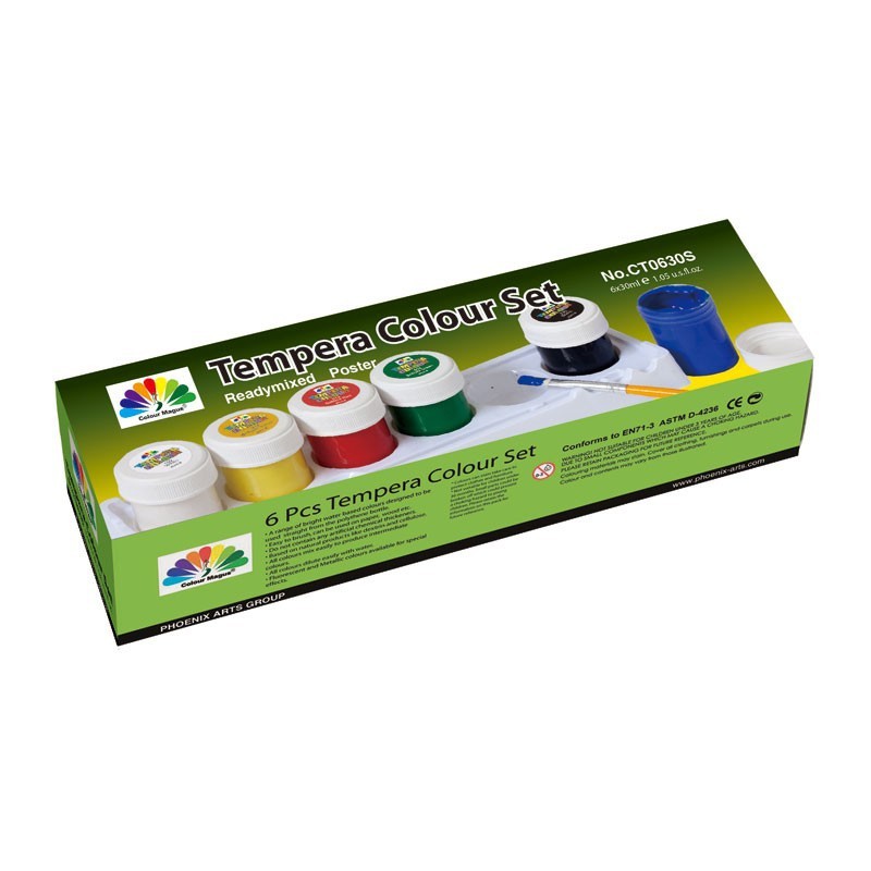 Set 6x30ml culori tempera Phoenix