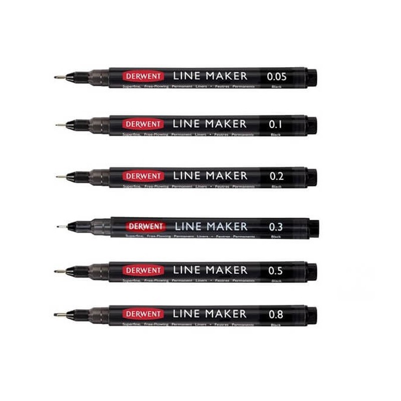 Set 6 liner Line Maker Black Derwent