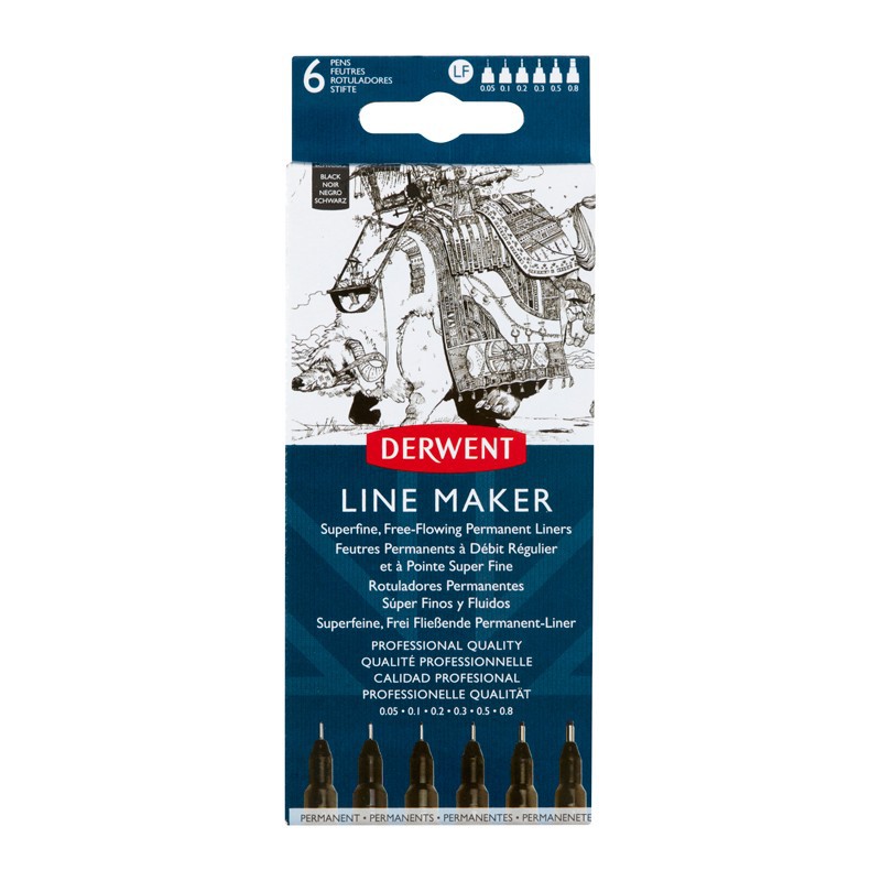Set 6 liner Line Maker Black Derwent