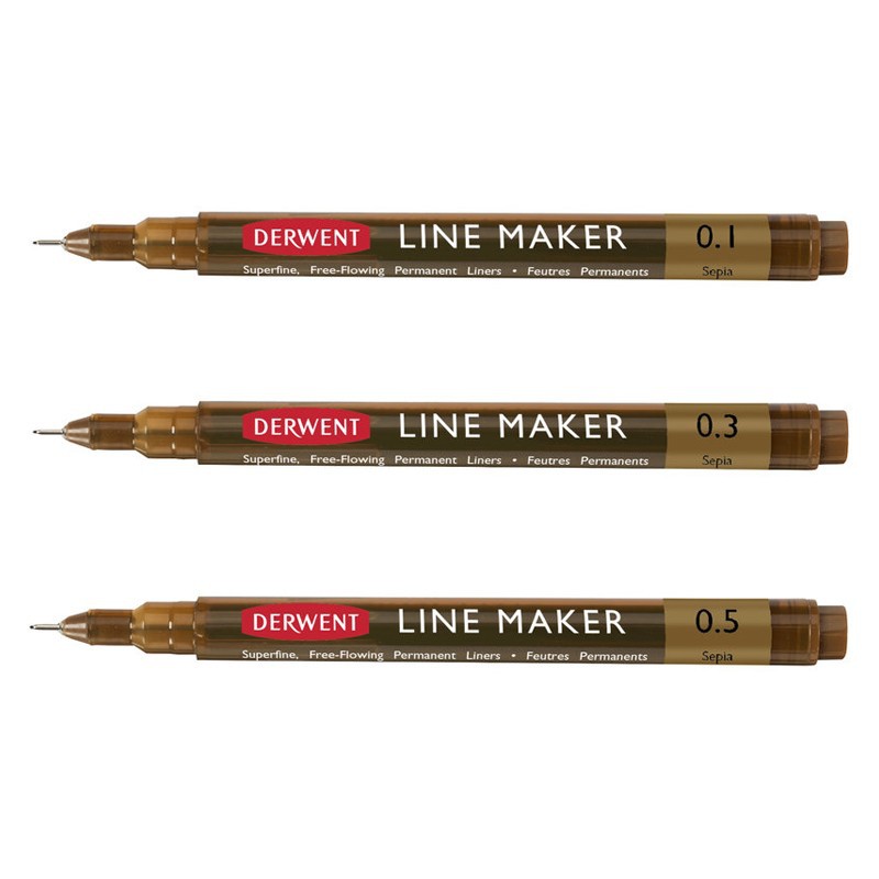 Set 3 liner Line Maker Sepia Derwent