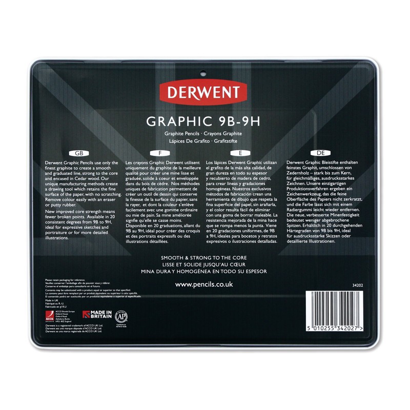 Set 24 creioane grafit Graphic Derwent