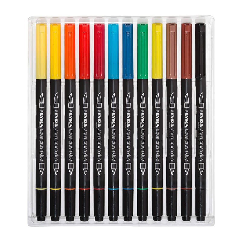 Set 12 marker acuarela Aqua Brush Duo Lyra