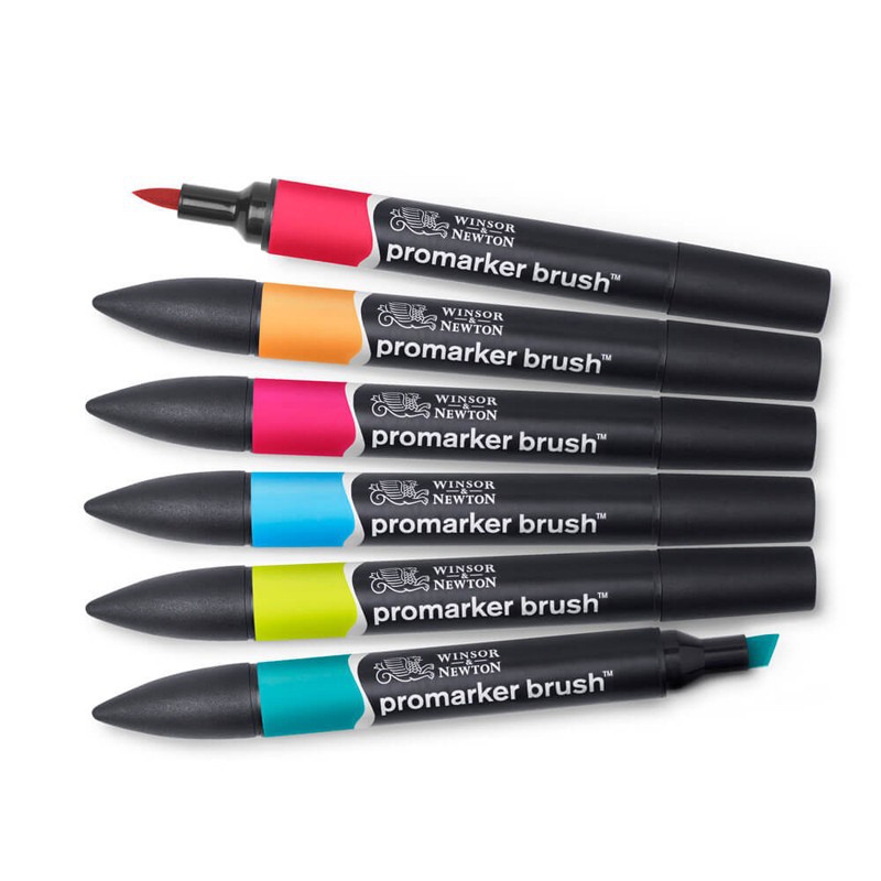 Set 6 Promarker Brush Mid Tones Winsor & Newton