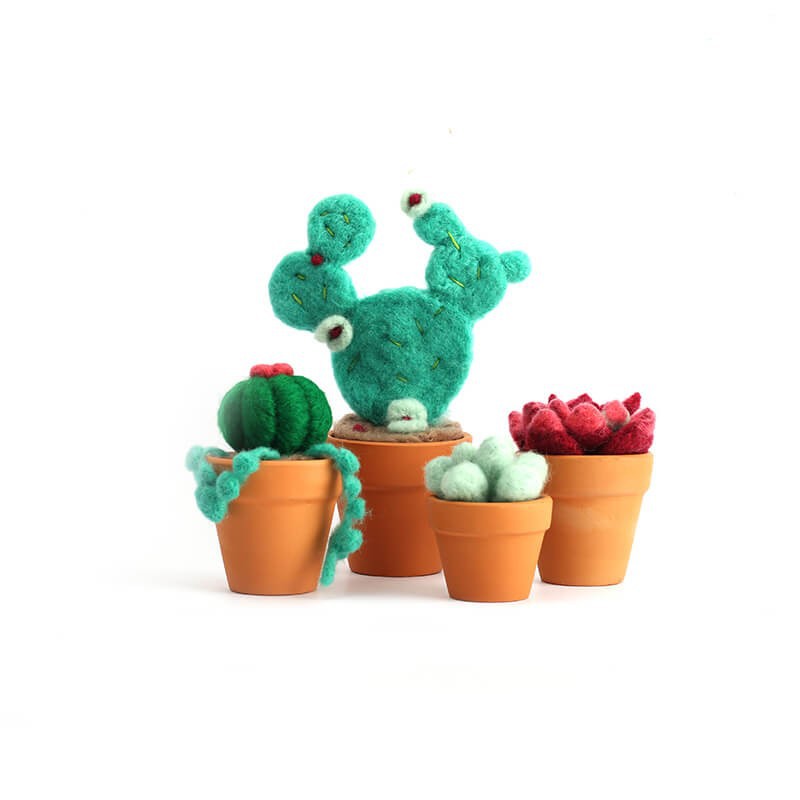 Kit felted wood garden tropice Graine Creative