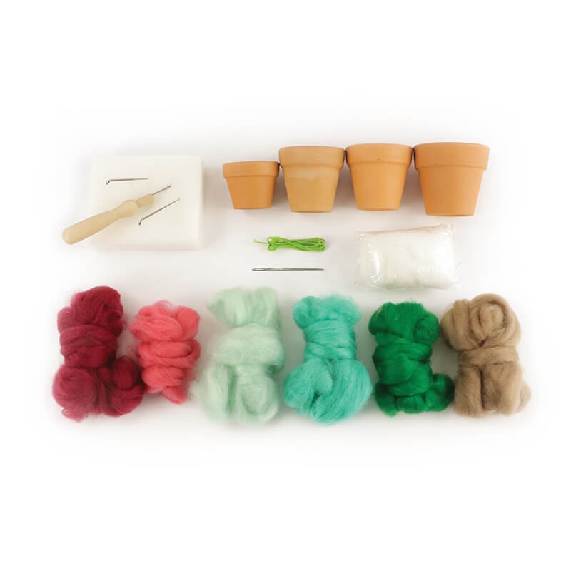 Kit felted wood garden tropice Graine Creative