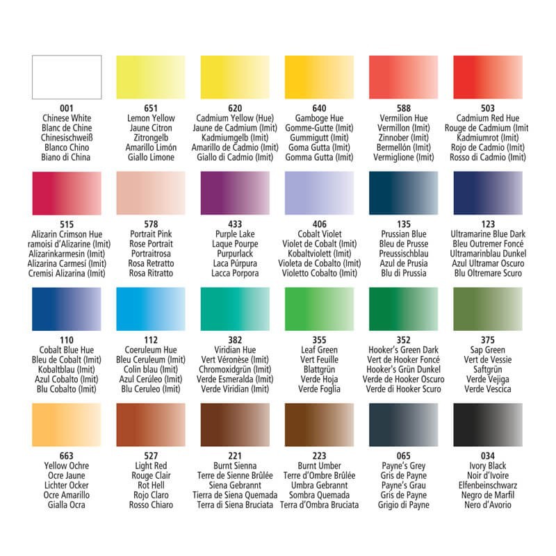 Set 24 culori acuarela Travel Aquafine Daler Rowney