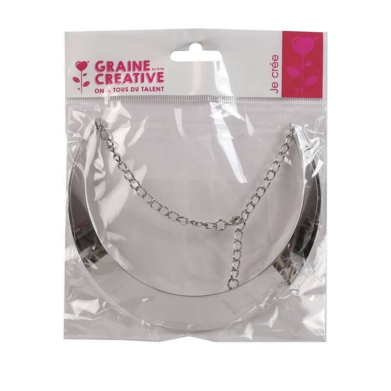 Colier argintiu placa Graine Creative