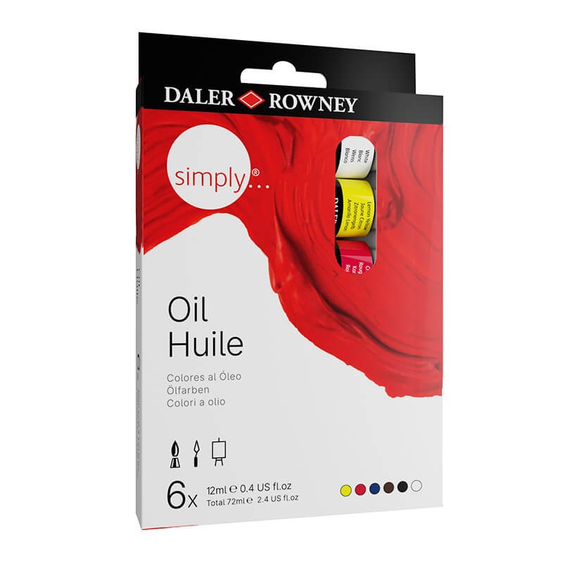 Set 6x12ml culori ulei Simply Daler Rowney
