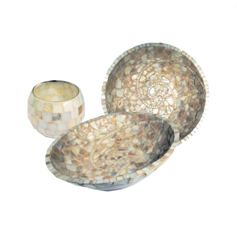 Mozaic scoica rotund Mother of Pearl Mosaikstein