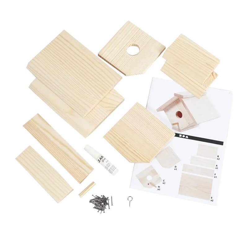 Kit casuta lemn pasari 12.5x14.5cm