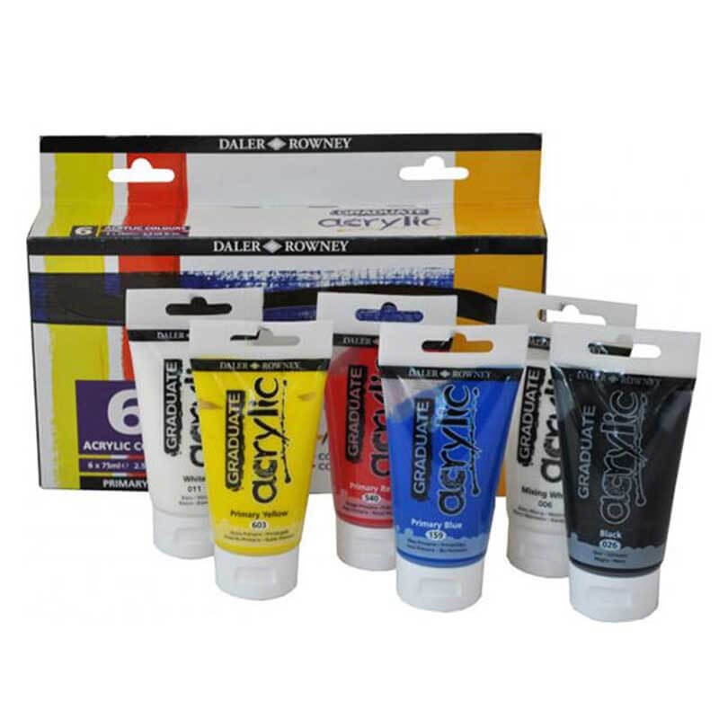 Set 6x75ml culori acrilice Graduate Daler Rowney