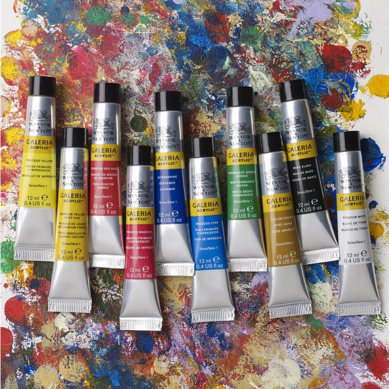 Set 10x12ml culori acrilice Galeria Winsor Newton