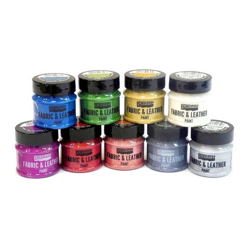 Culori glitter textile si piele Pentart