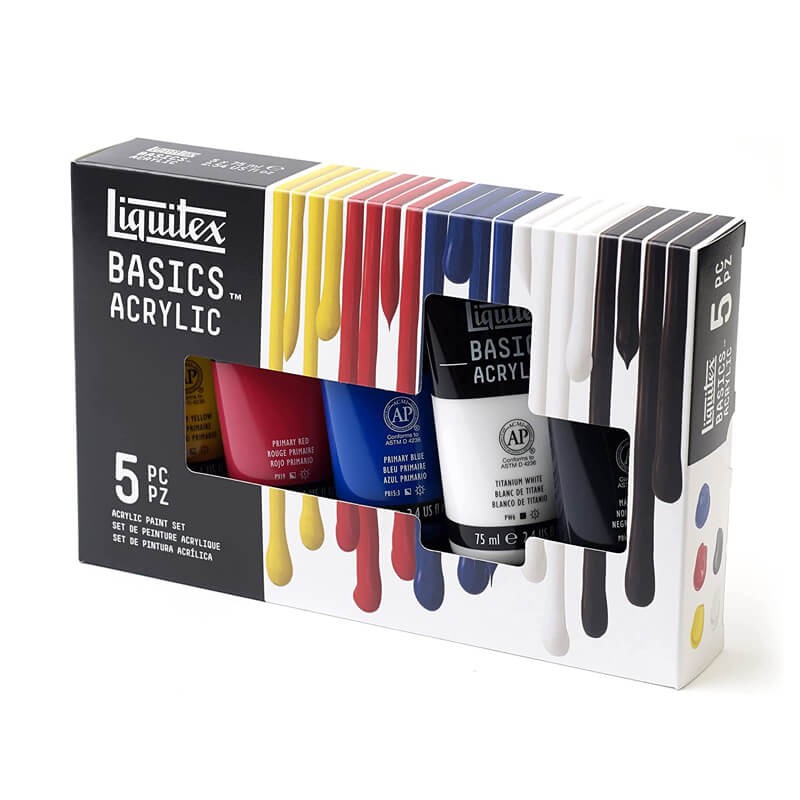 Set culori acrilice 5x75ml Basics Liquitex