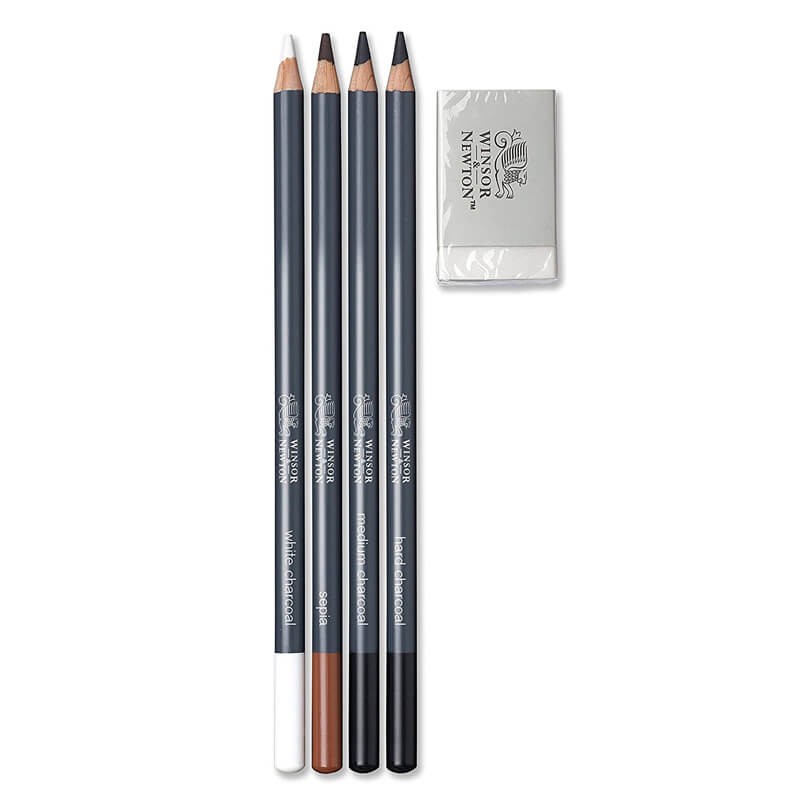 Set 5 creioane carbune schita Medium Winsor Newton