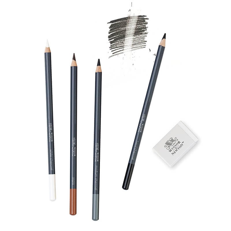 Set 5 creioane carbune schita Medium Winsor Newton