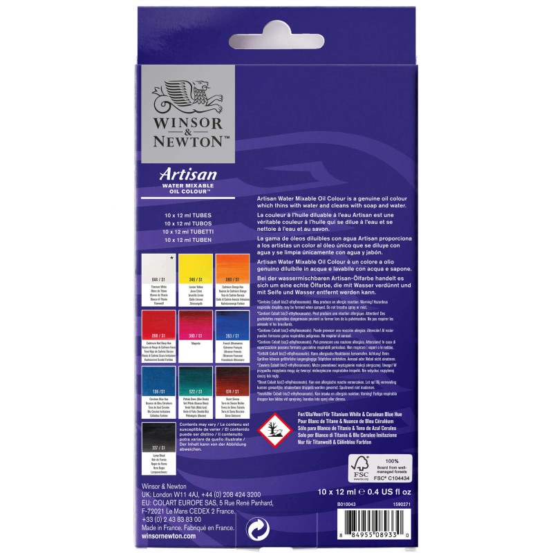 Set 10x12ml culori ulei Artisan Water Mixable Winsor Newton