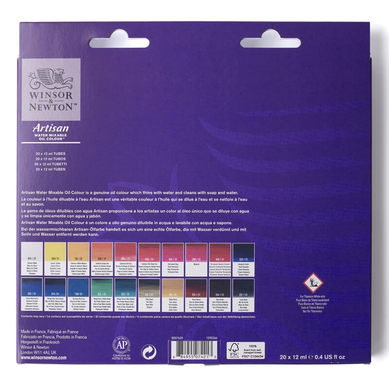Set 20x12ml culori ulei Artisan Water Mixable Winsor Newton