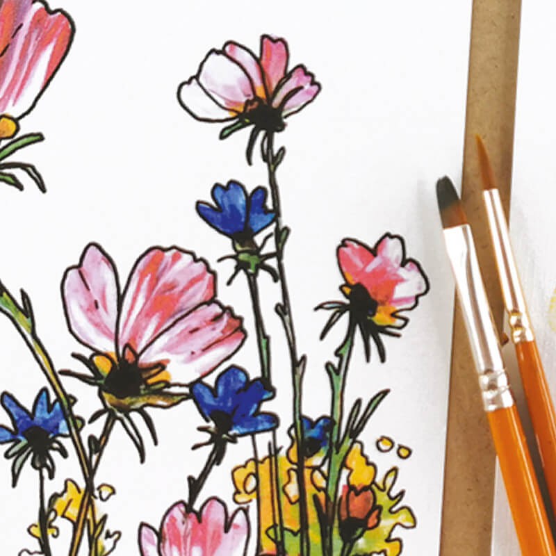Set pictura acrilice Flowers Daler Rowney