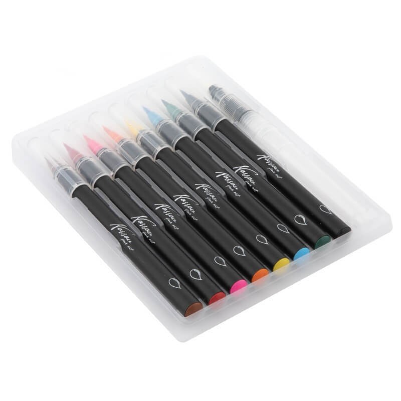 Set 8 brushmarker pensula rezervor Grafix