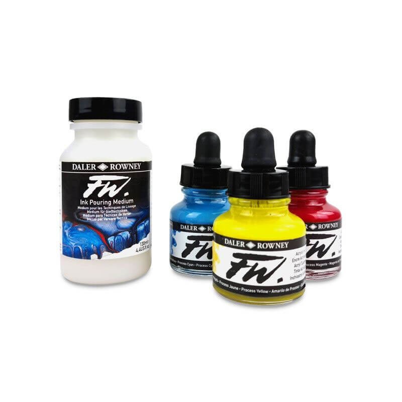 Set 3 cerneala acrilica pouring FW Daler Rowney