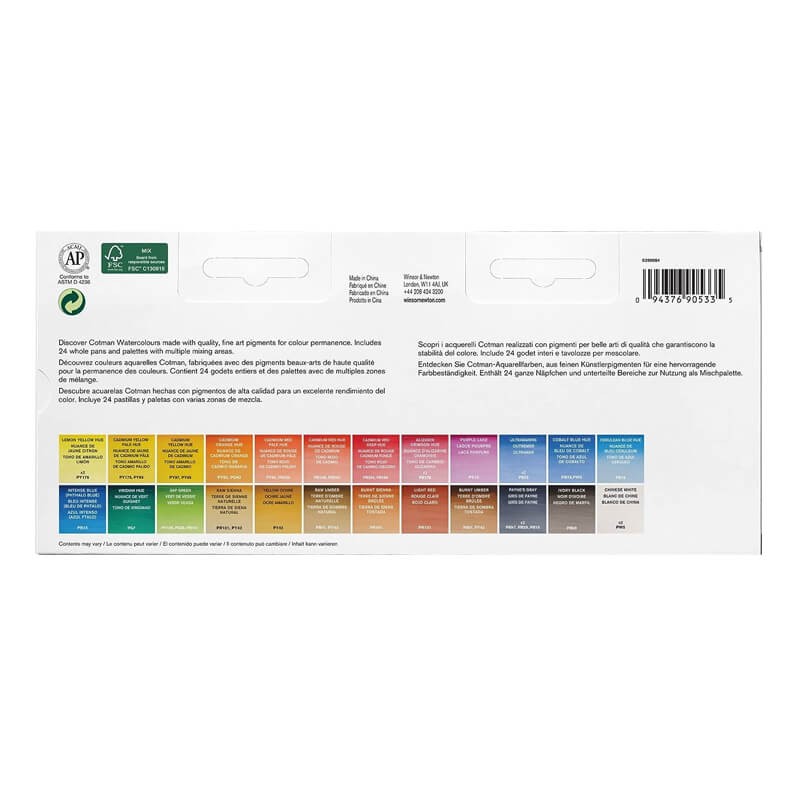 Set 24 culori acuarela Studio Cotman Winsor Newton