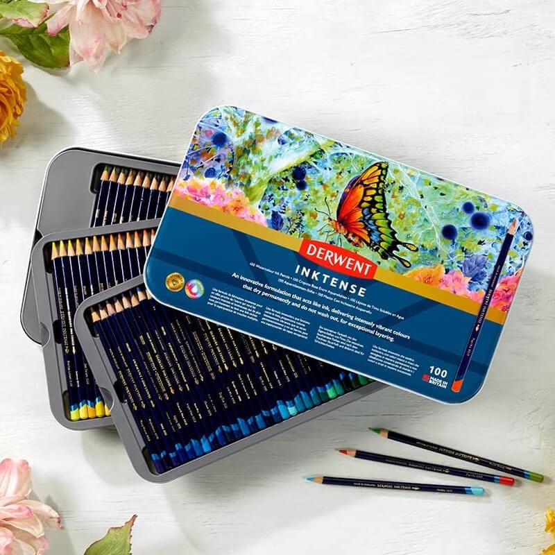 Set 100 creioane acuarela Inktense Derwent