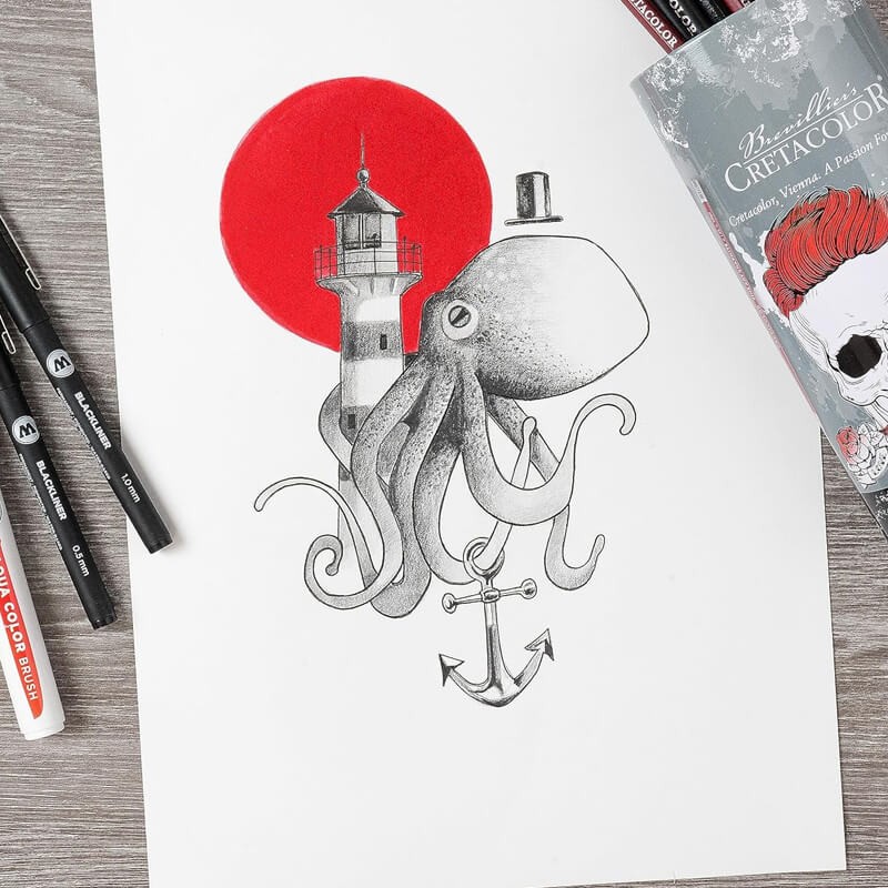 Set tattoo sketching Cretacolor