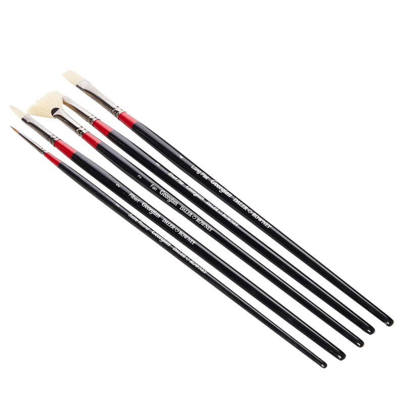 Set 5 pensule ulei Georgian Daler Rowney
