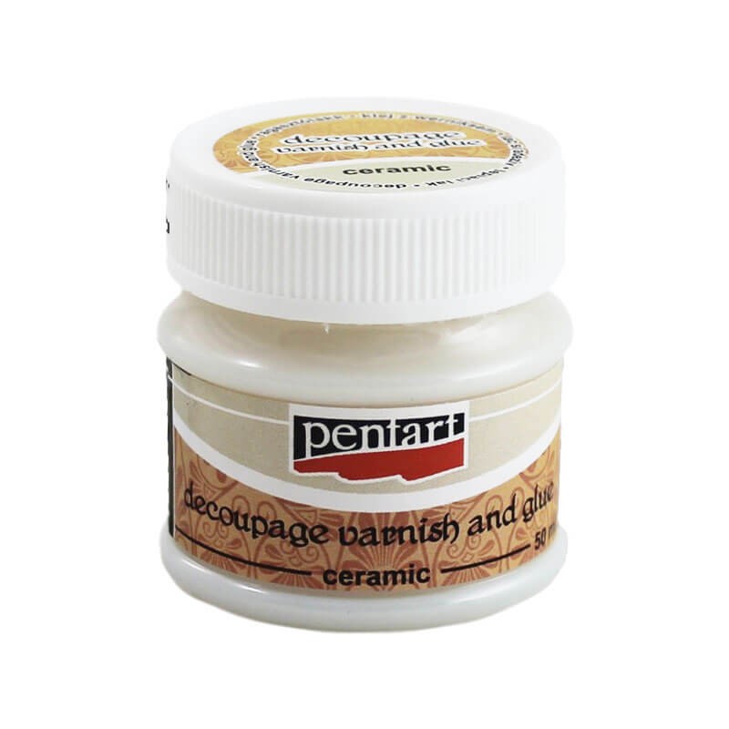Vernis si adeziv decupaj ceramica Pentart 50ml