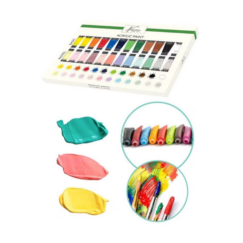 Set culori acrilice 24x22ml Grafix