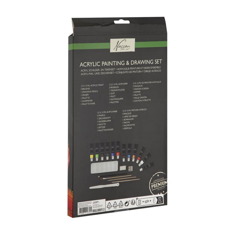 Set culori acrilice 10x12ml Grafix