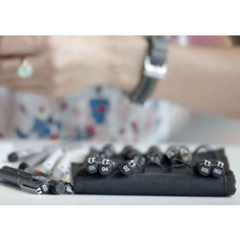 Set 8 linere varf 0.05-1.2mm + pensula Uni Pin