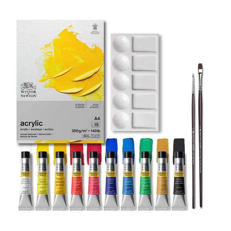 Set 10 culori acrilice Cardboard Winsor & Newton Winton