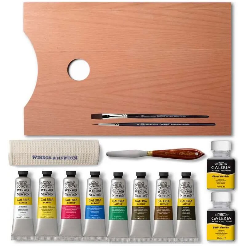 Set cutie lemn culori acrilice Winsor & Newton