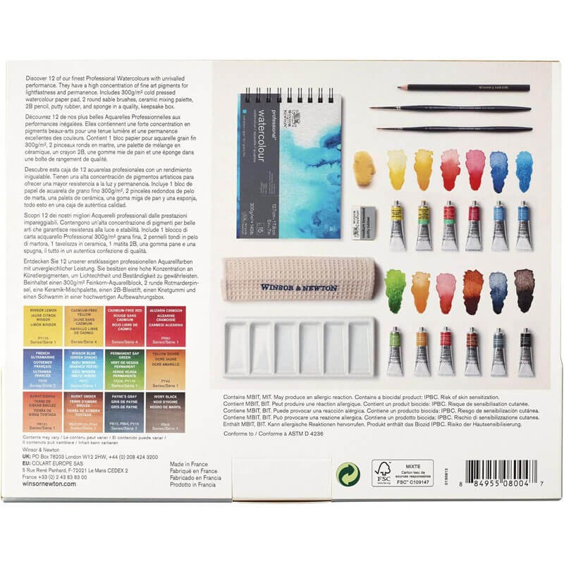 Set culori acuarela Travel Case Professional Watercolour Winsor & Newton