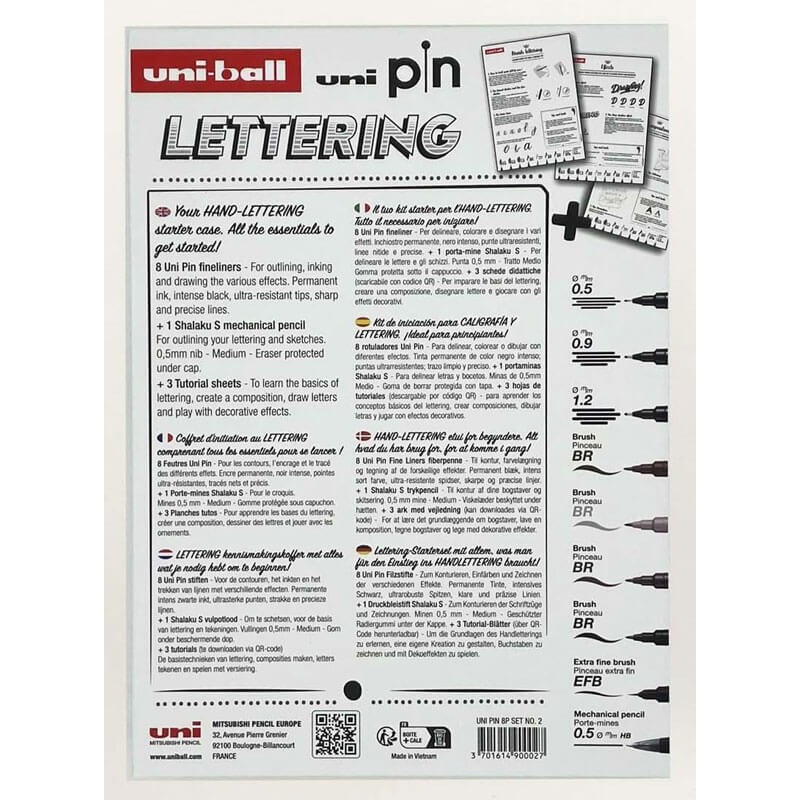 Set UNI PIN Lettering Starter Case