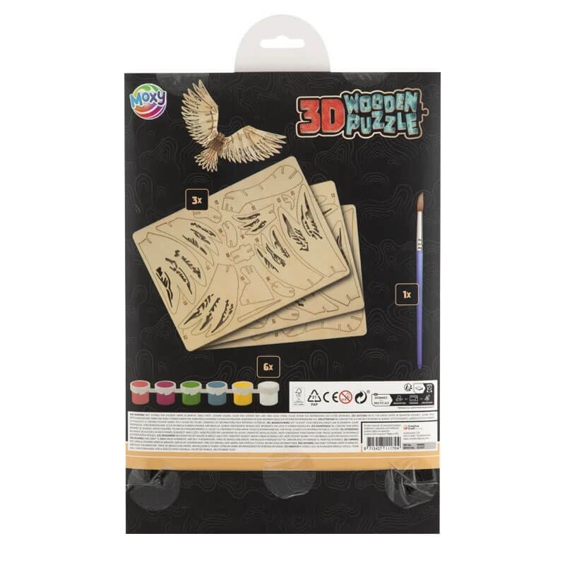 Set creativ puzzle lemn 3D vultur