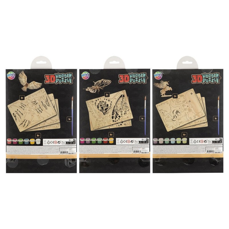 Set creativ puzzle lemn 3D vultur