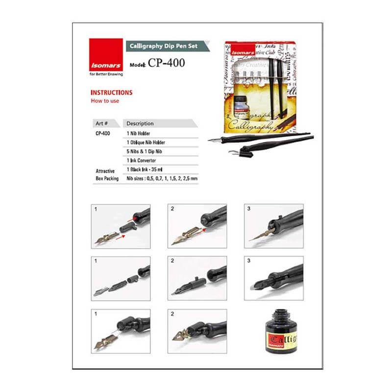 Set caligrafie clasic English Isomars