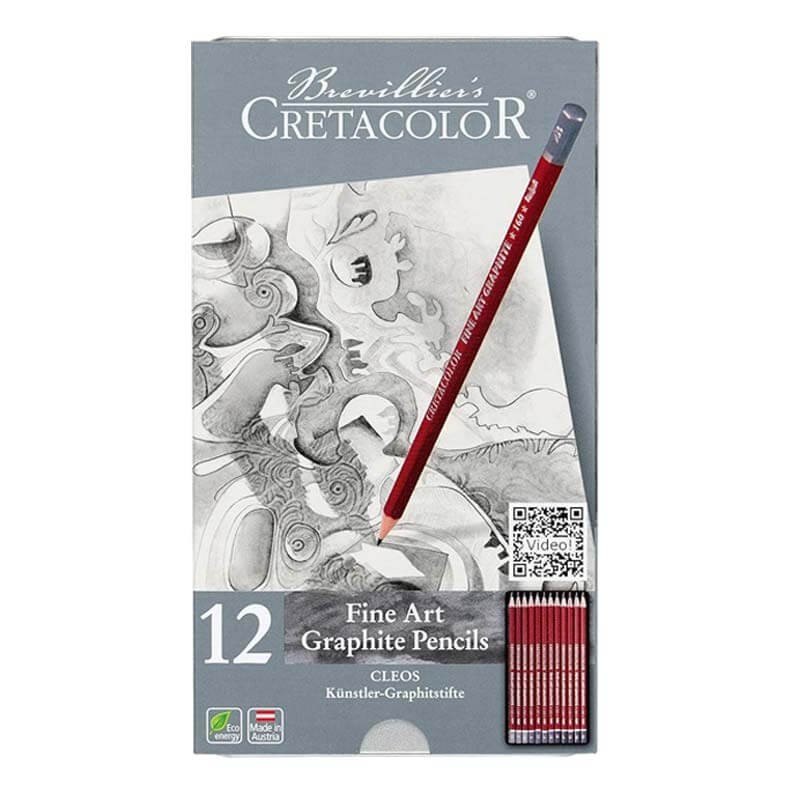 Set 12 creioane grafit Fine Art Cleos Cretacolor
