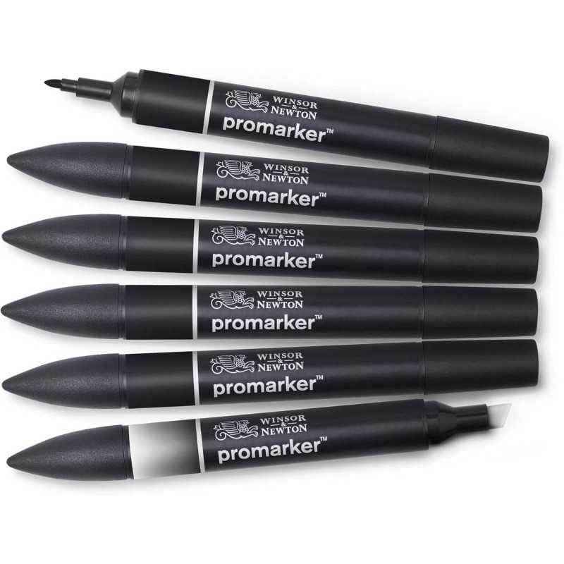 Set 6 Promarker Blacks Winsor & Newton