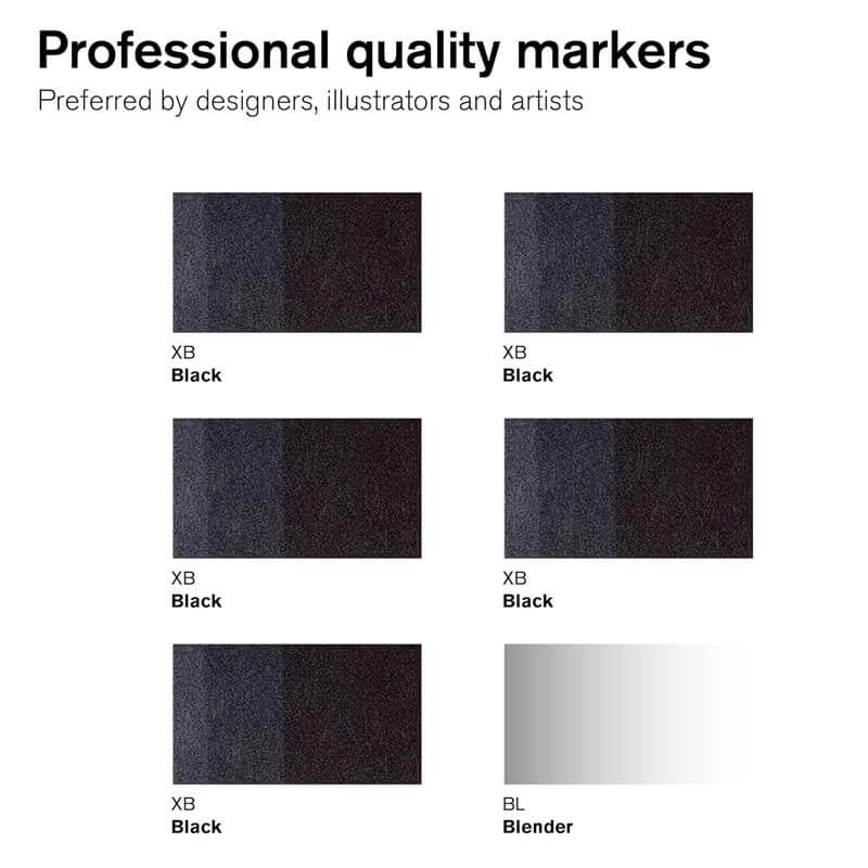 Set 6 Promarker Blacks Winsor & Newton