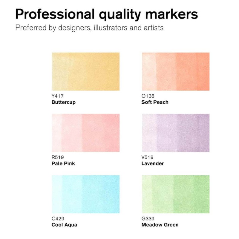 Set 6 Promarker Pastel Winsor & Newton