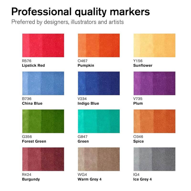 Set 12 Promarker Tattoo Tones Winsor & Newton