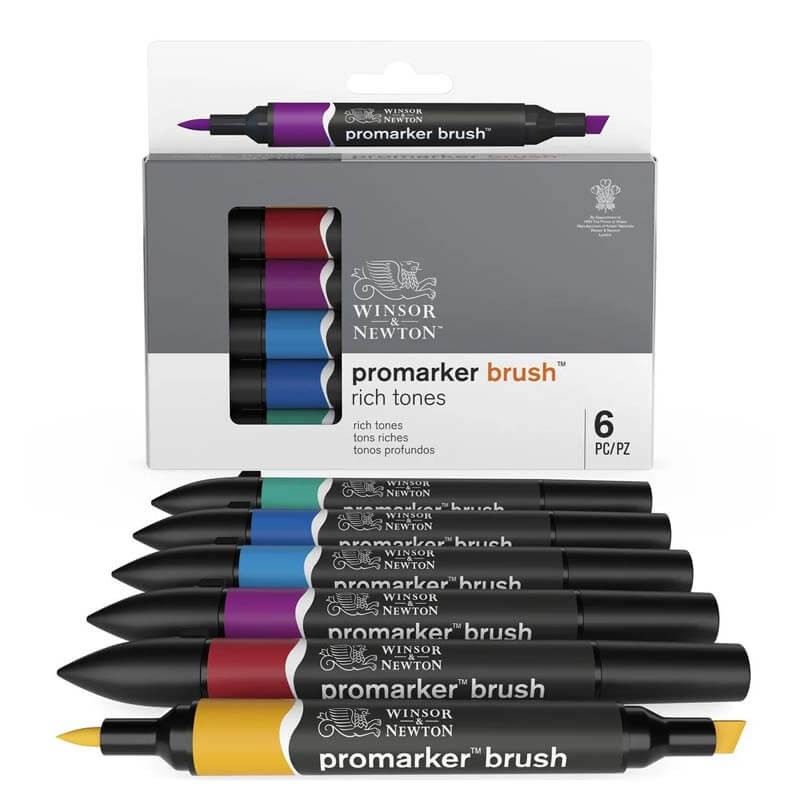 Set 6 Rich Tones BrushMarker Winsor & Newton