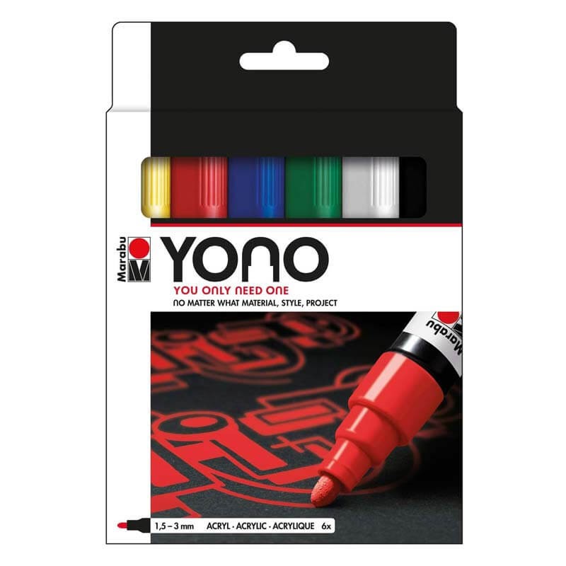 Set 6 markere 1.5-3 mm Yono Marabu