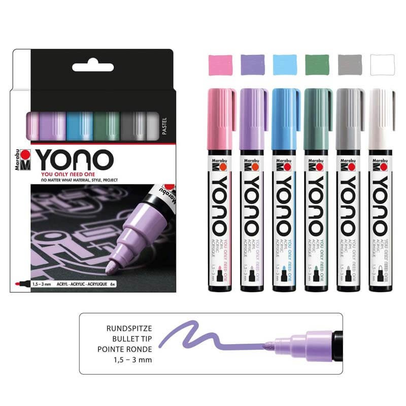 Marker vopsea Pastel 1.5-3 mm Yono Marabu