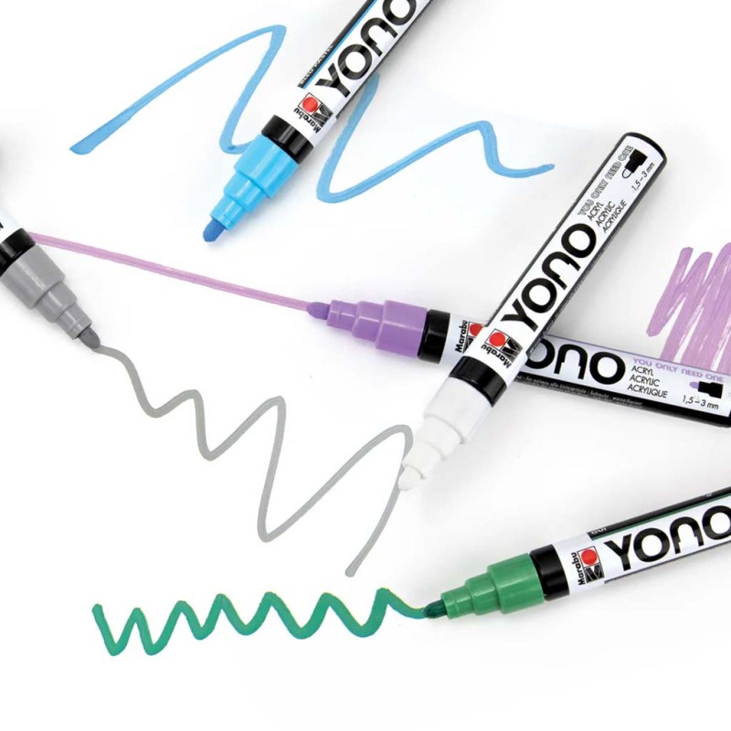 Set 6 markere Pastel 1.5-3 mm Yono Marabu